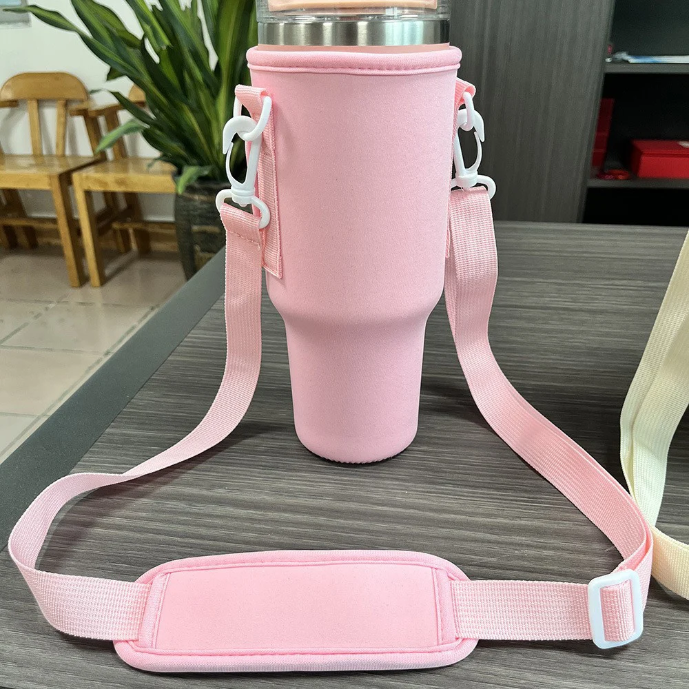 1Pc Useful Neoprene Stanley Cup Bag Portable 40 Oz Tumbler Bag with  Adjustable Shoulder Strap for Hiking Travel - AliExpress