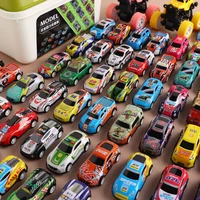 New 50-10PCS Mini Alloy Car Model Set with Storage Box Diecast Cars Toys for Boys Sliding Inertia Vehicle Children Toy Kit Gifts 2