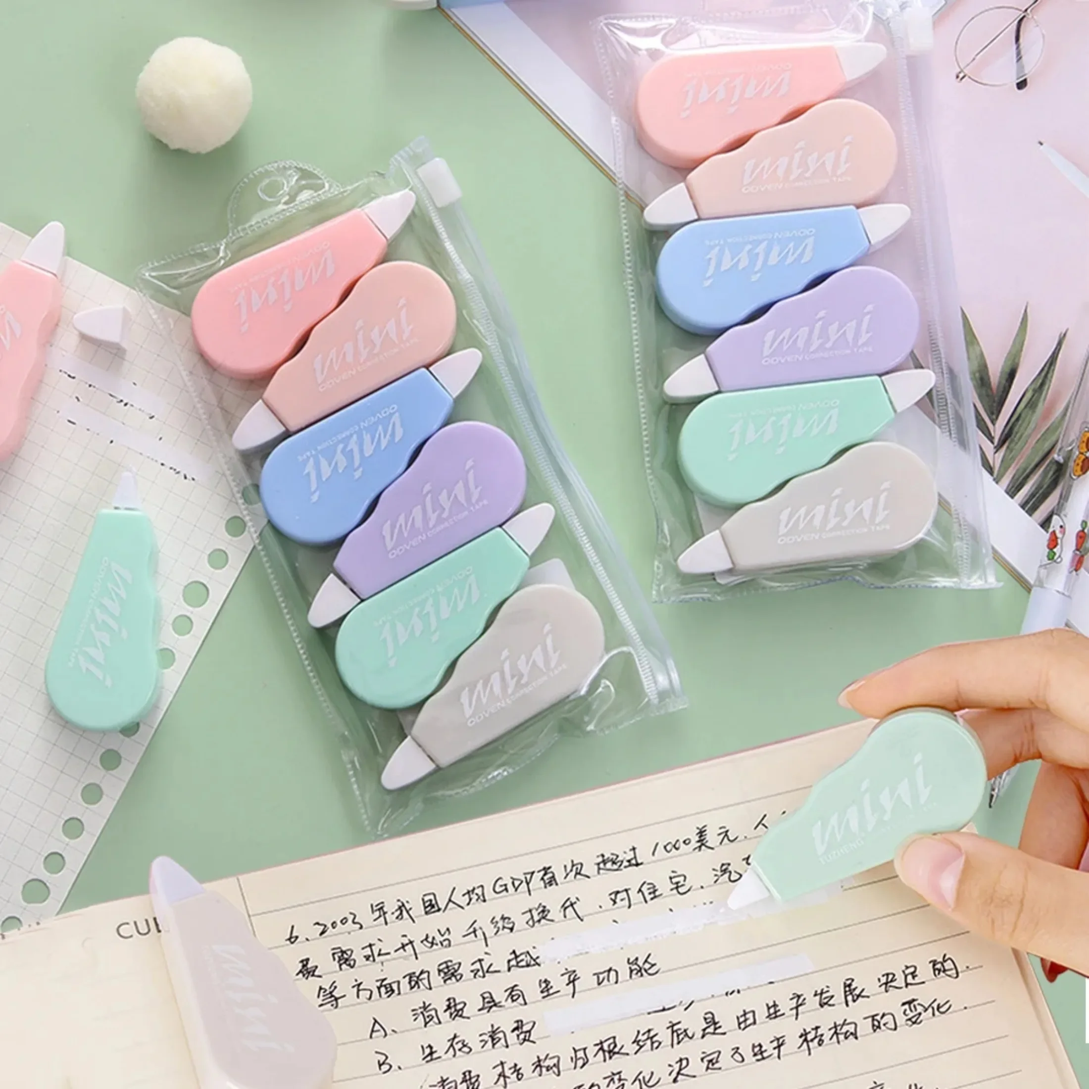 Correction Tape Altered Tools School Office Corrector Stationery Kids Sweet Novelty Supplies Cute Kawaii Macaron 1 Set/6 Piece