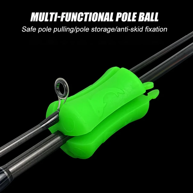 Fishing Rod Holder Multifunctional Fishing Rod Holder Protector Ball  Anti-Collision Elastic Flexible Reusable Tackle Accessories