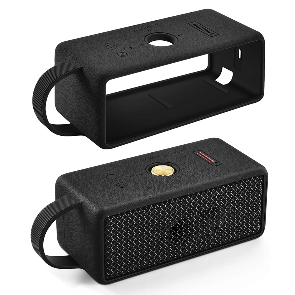 Silicone Carrying Case Waterproof Anti-Fall Speaker Case Foldable Protective Cover for Marshall EMBERTON III Portable Speaker