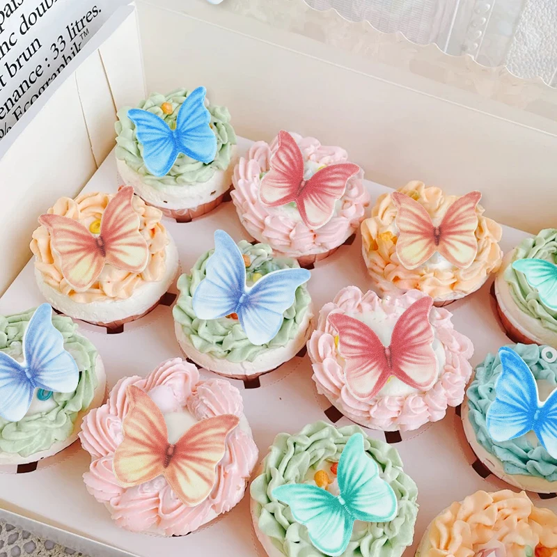 Adornos de mariposa para Tartas, papel de oblea comestible, decoración para  cupcakes, cumpleaños, boda, fiesta, 48 piezas - AliExpress