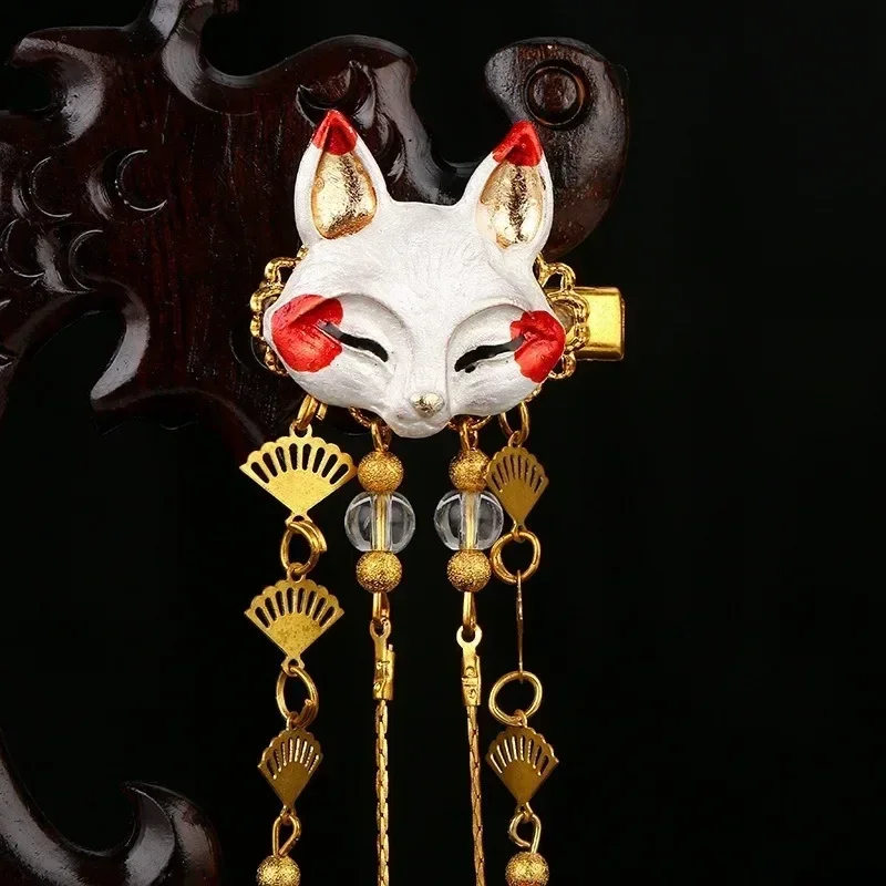 Fashion Fox Rabbit Animal Hairpin Hair Accessories Retro Alloy Headdress Hanfu Cute Girl Animal Hairpin HeadDecor Girls Headband