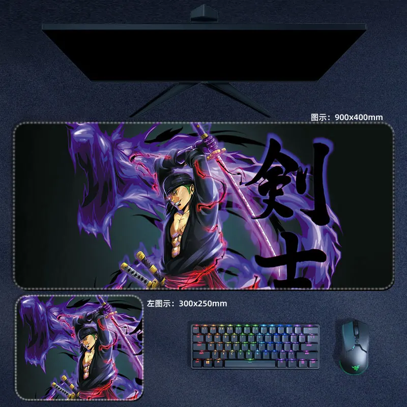 Grande Anime Mouse Pad One Preço Xxl Hastes Zoro Luffy ás Sanji Lei da Água Manga Computador Acessórios de Preenchimento Desk Mat - Imagem 3