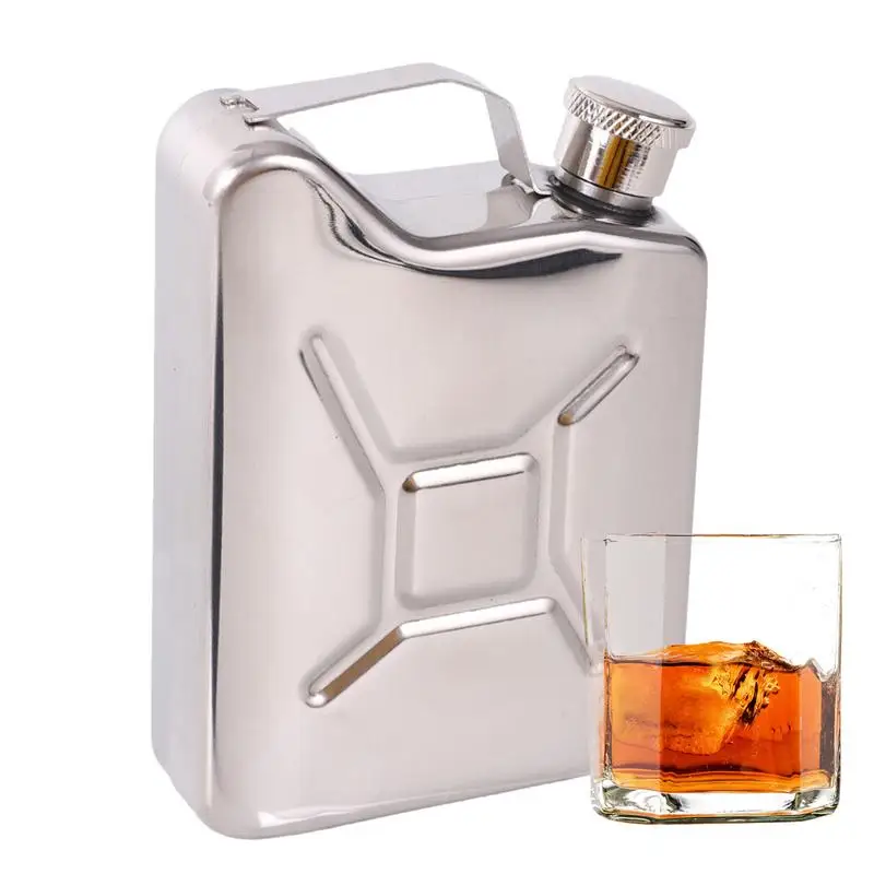 

Whiskey Flask Portable Whiskey Bottle Durable Oil Barrel Shape Flask Stainless Steel Liquor Bottle Rustproof Alcohol Flask