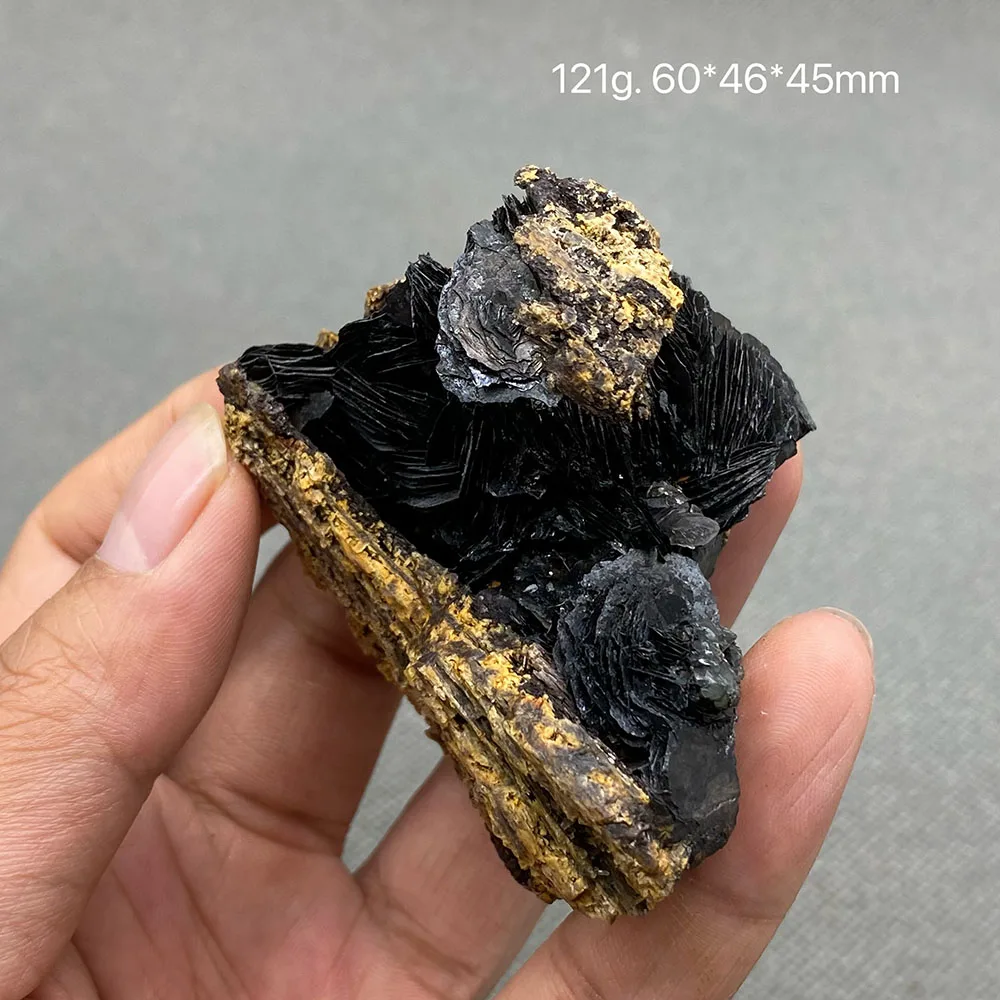 100% Natural Specular hematite and crystal symbiosis mineral specimen crystal stones and crystals quartz healing crystal
