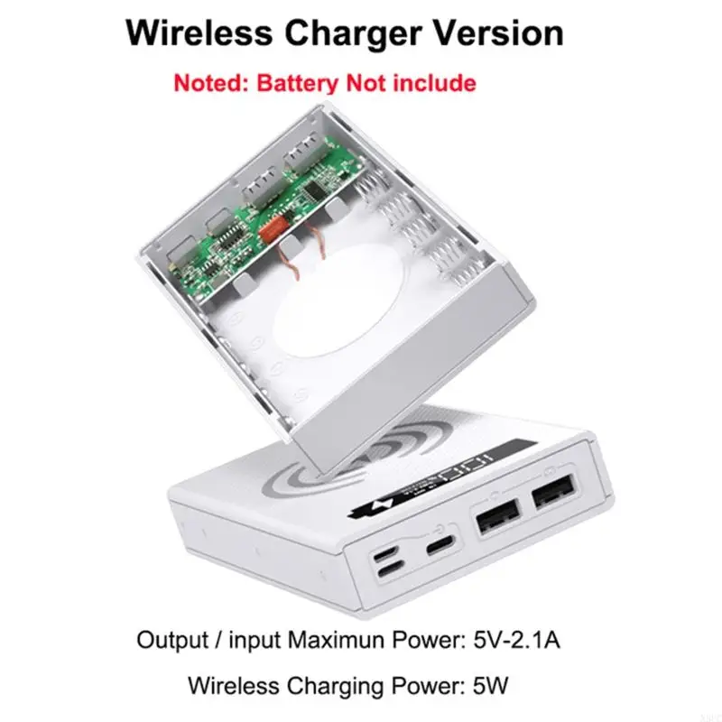 N3UC Weld-free 18650 Battery for Shell 18650 Mobile Power Box Supports Qc3.0 Fast Wireless Charging Battery Storage