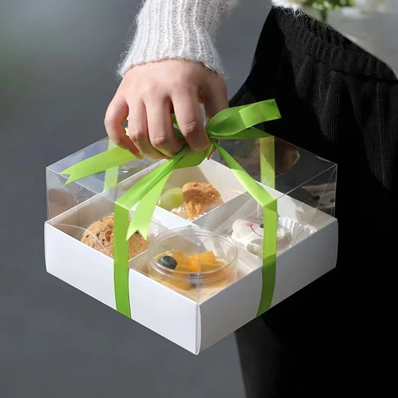 5PCS Moon Cake Boxes with Transparent Lid, 4/6/9 Grid Inserts for Candy, Nougat, Snowfl... - SKU MCB01104 - UGI Packaging