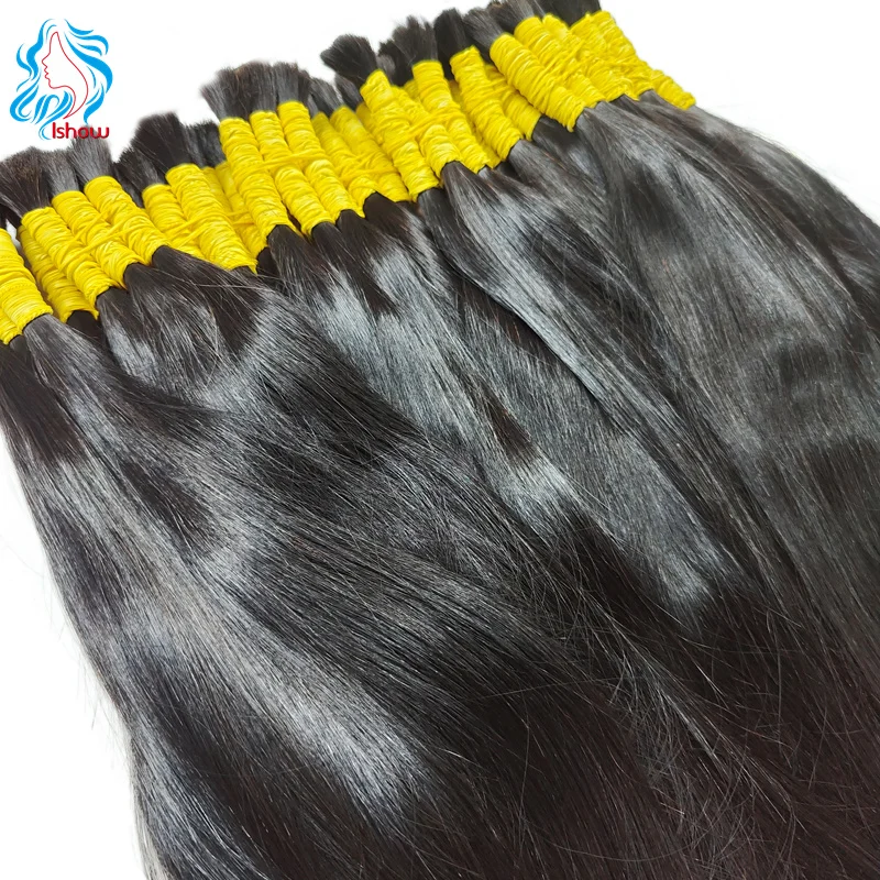 Wholesale Human Hair Bulk For Braiding Natural Color Straight Indian Hair No Weft Braiding Bulk Hair Extensions For Women 50g 4