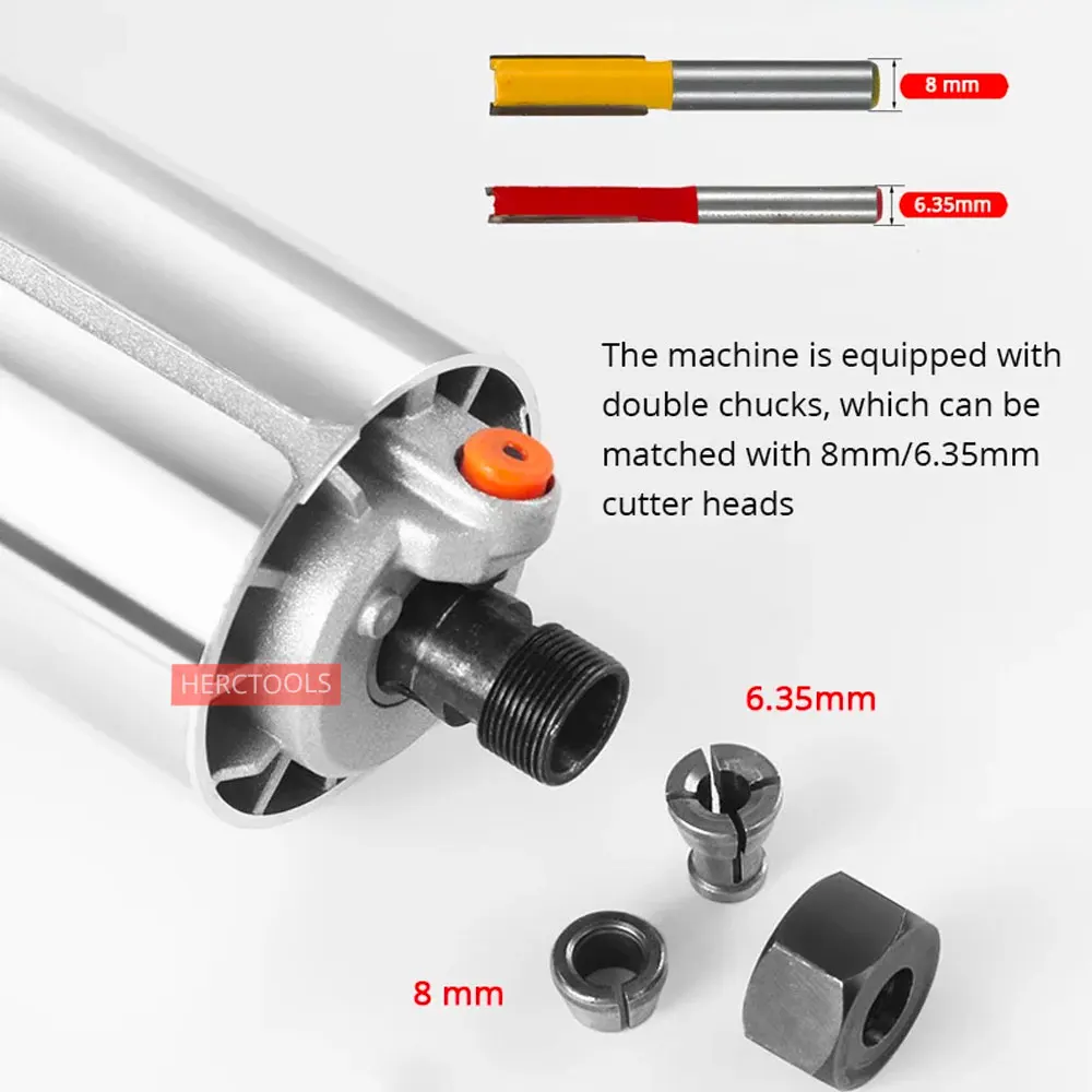 Compact Router Tools for Woodworking,110v/220v Fixed Base Wood Router 65mm Electric Milling Machine Palm Laminate Trimmer