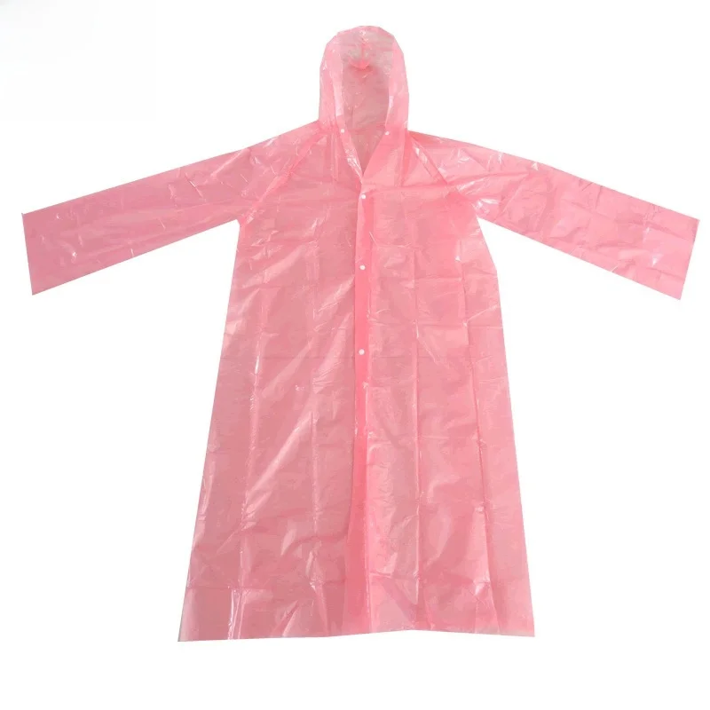 54g 경량 일회용 우비 네 개의 버튼 여행용 성인 LDPE 신소재 우비 일회용 가디건 스타일 하이킹용