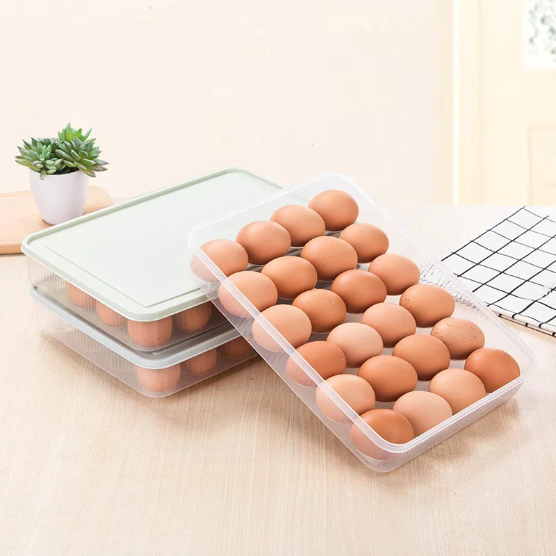 24 Grids Egg Storage Box Portable Picnic Camping Eggs Container With Lid Stackable Kitchen Fridge Egg Holder Plastic Tray 2