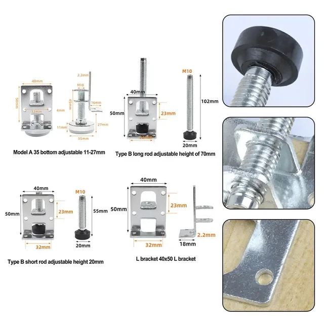 1pcs Adjustable Leveling Feet Heavy Duty Height Adjuster Furniture Leveler Foot Leveler Legs For Cabinet Table Chair Sofa Feet 6