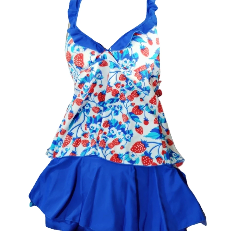 Women's Bikini Two Piece Swimsuit Sexy Open Back Printed Bathing Suit Shorts Tops Adjustable Straps Halter Monokini Bikini Sets