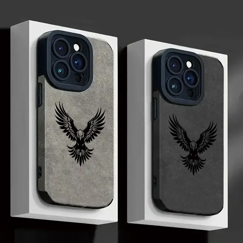 Black Eagle Pattern Soft TPU Phone Case - Sleek and Stylish Back Cover