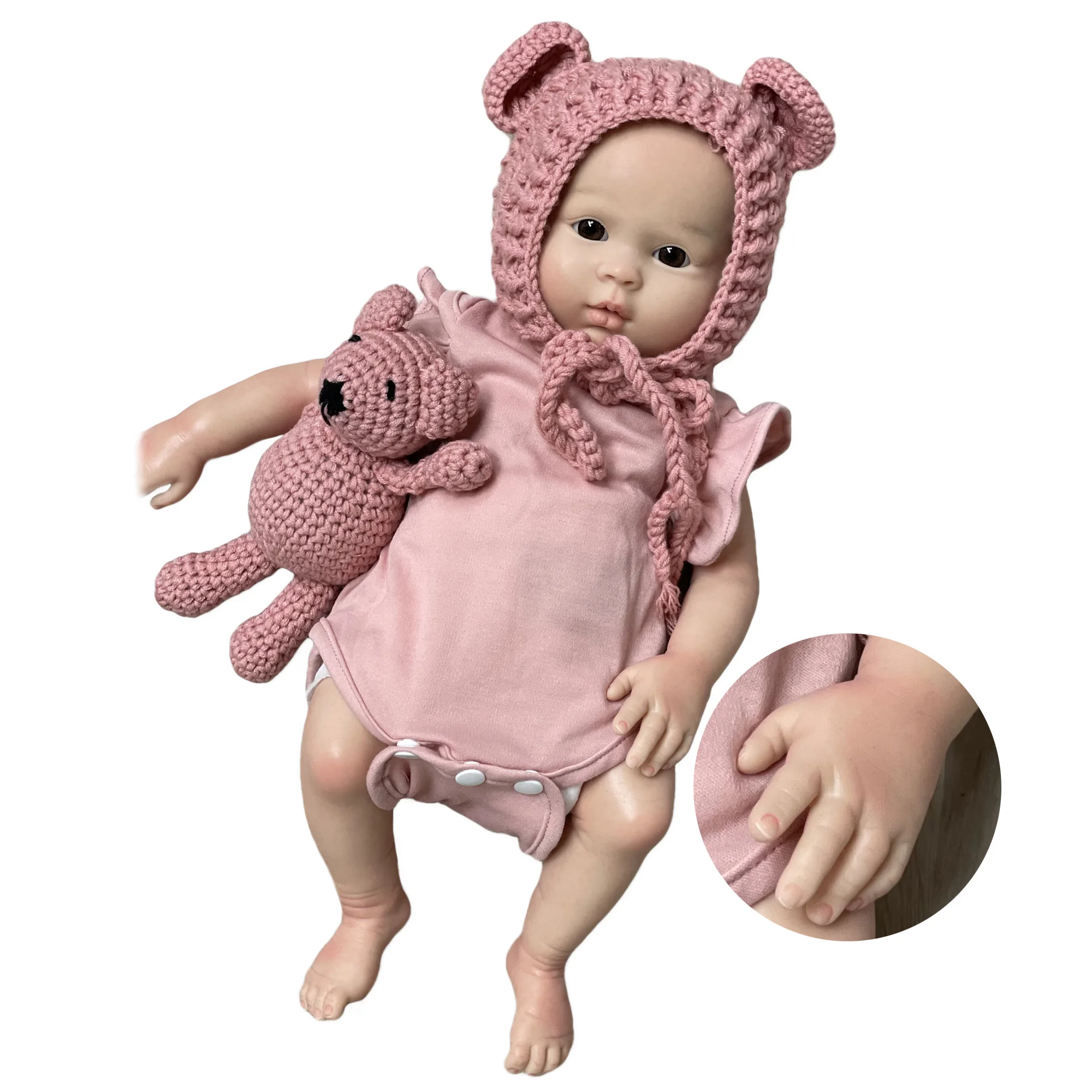 Bebe Reborn 18 Full Solid Silicone Reborn Doll Twins A&B Handmade Painted  Sleeping Baby Doll Boneca