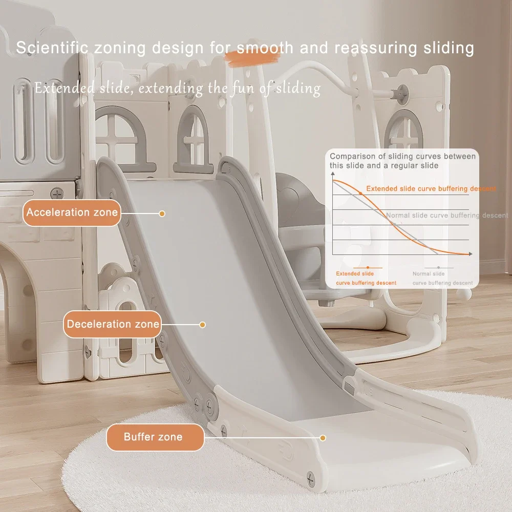 Slide, Multifunctional Indoor Swing Set, Plastic Play Set for Kids Fun, Home Entertainment, Early Learning