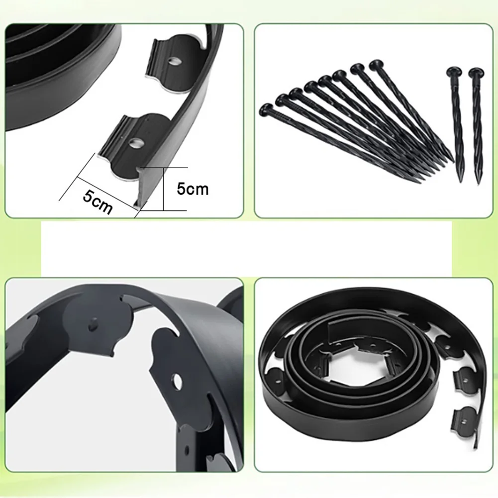 Landscape Edging 10M No Dig with 30 Spikes Heavy Duty No-Dig Landscape Edging Garden Coil for Garden Flower Beds and Lawn garden edging border