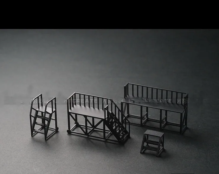 1:64 Combined Maintenance Ladder Garage Accessories Tool For Car Model Scene Parking Lot Stairs 3
