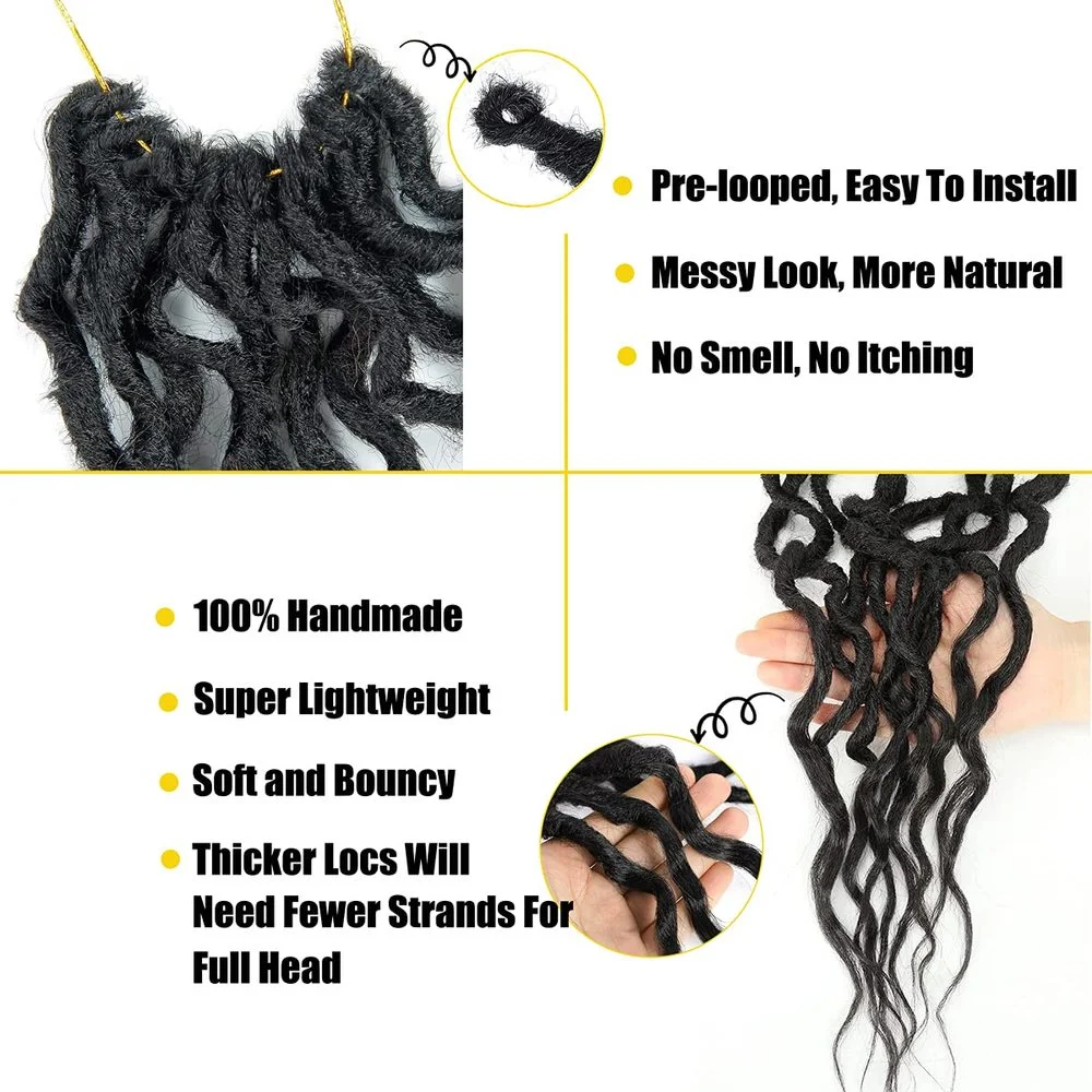X-TRESS Ombre Brown Curly Faux Locs Crochet Braiding Hair For Black Women  Synthetic Goddess Locs 12strands/pack 26inches Braids