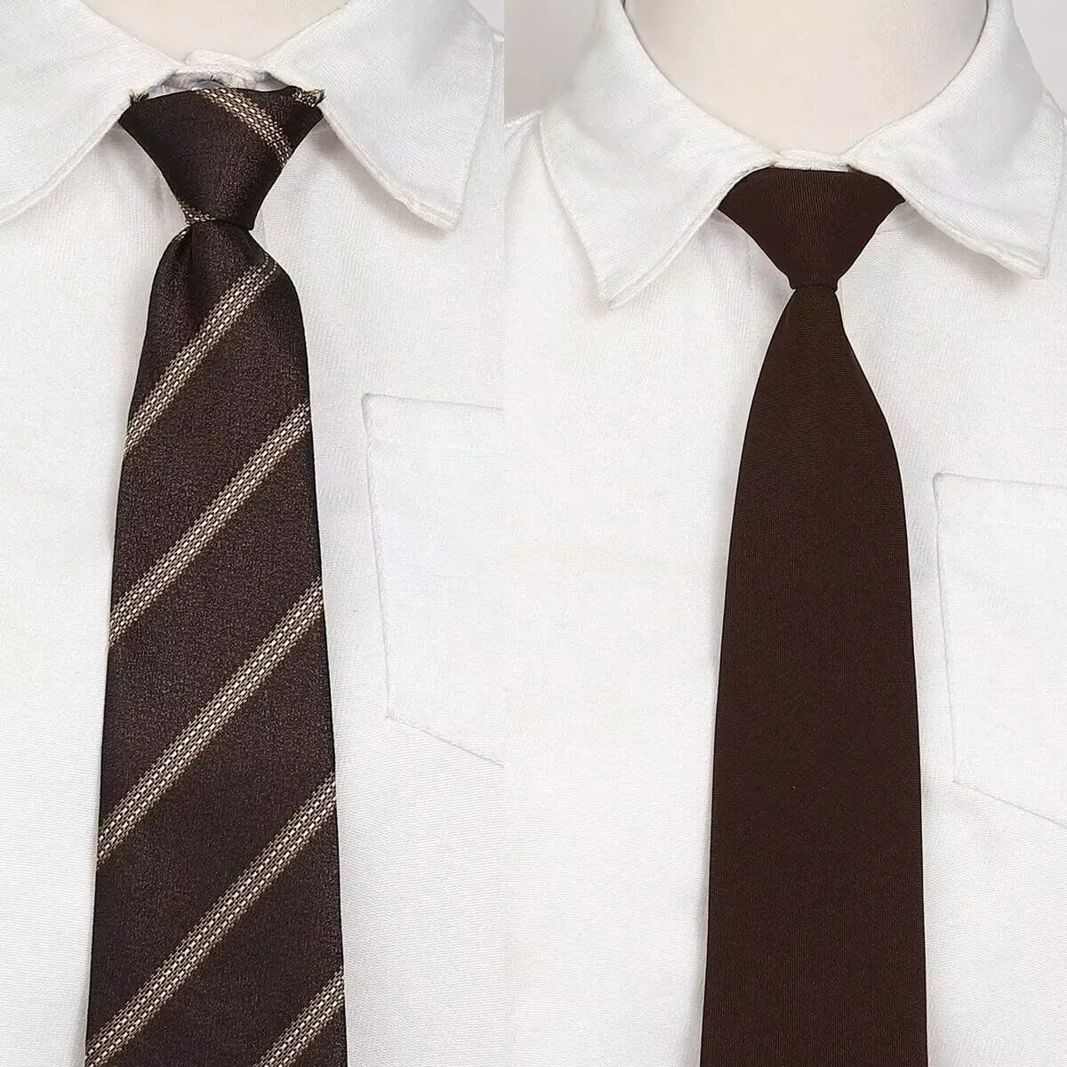 2-teilige modische Schuluniformen im lässigen Stil für Herren und Damen für die Abschlussfeier, Kaffeefarbe, kein Krawattenbinden nötig, geeignet für Arbeit und Pendeln, Schuluniformen – Detail 2