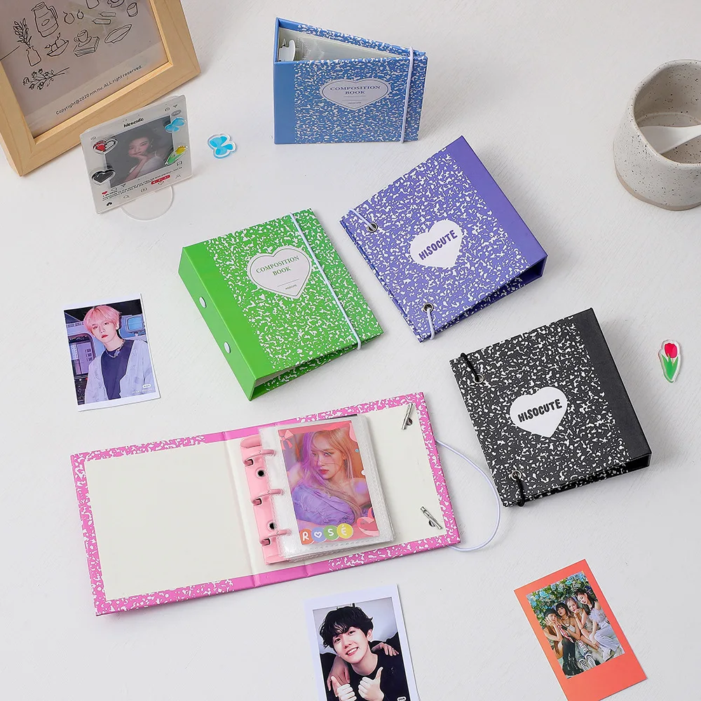 Sharkbang New 3 Ring Collect Book Square Hard Cover 3 Inch Postcards  Refills Sleeves Korean Bandage Sticker Binder Organizer