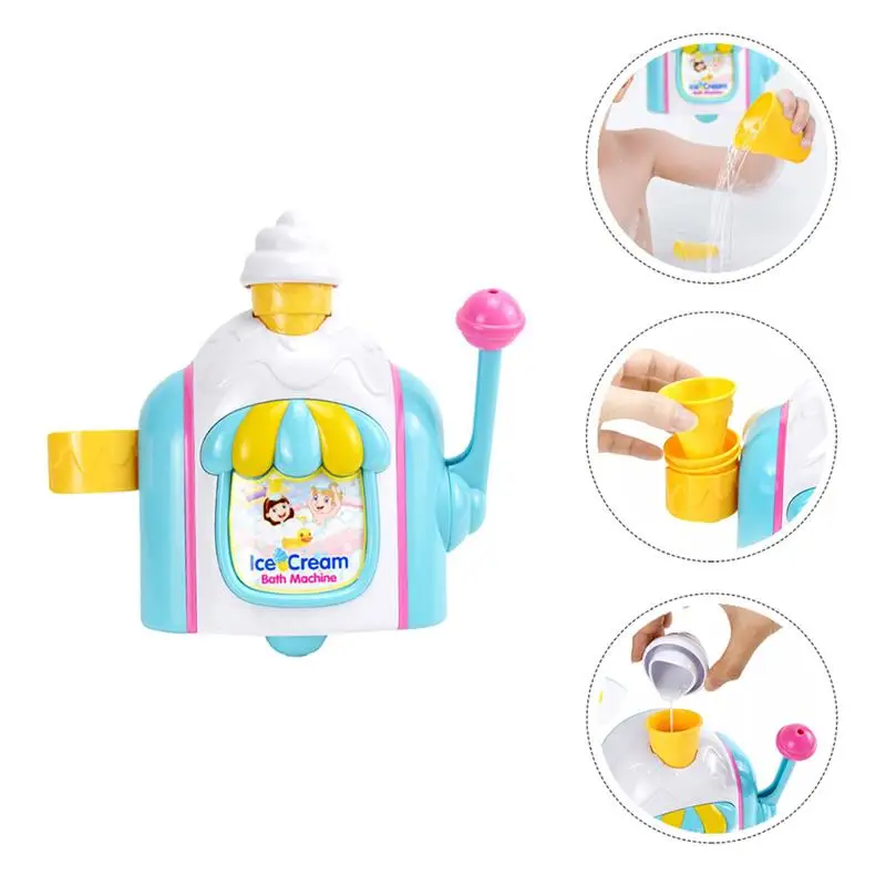 Ice Cream Bubble Machine Kids Blower Toy Children'S Bathroom Water Toy Creative Bubble Maker Baby Shower Play Water DIY Toy 4