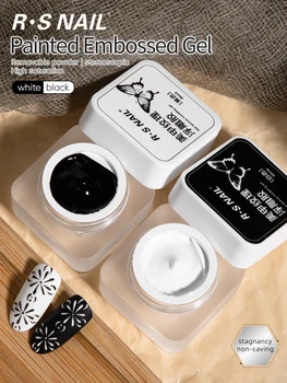RSNAIL 5g Pittura Gel in rilievo Smalto per unghie 3D Nero Bianco Nail Art Gesso Texture Gesso Disegno Intaglio Gel Strumento per manicure fai da te