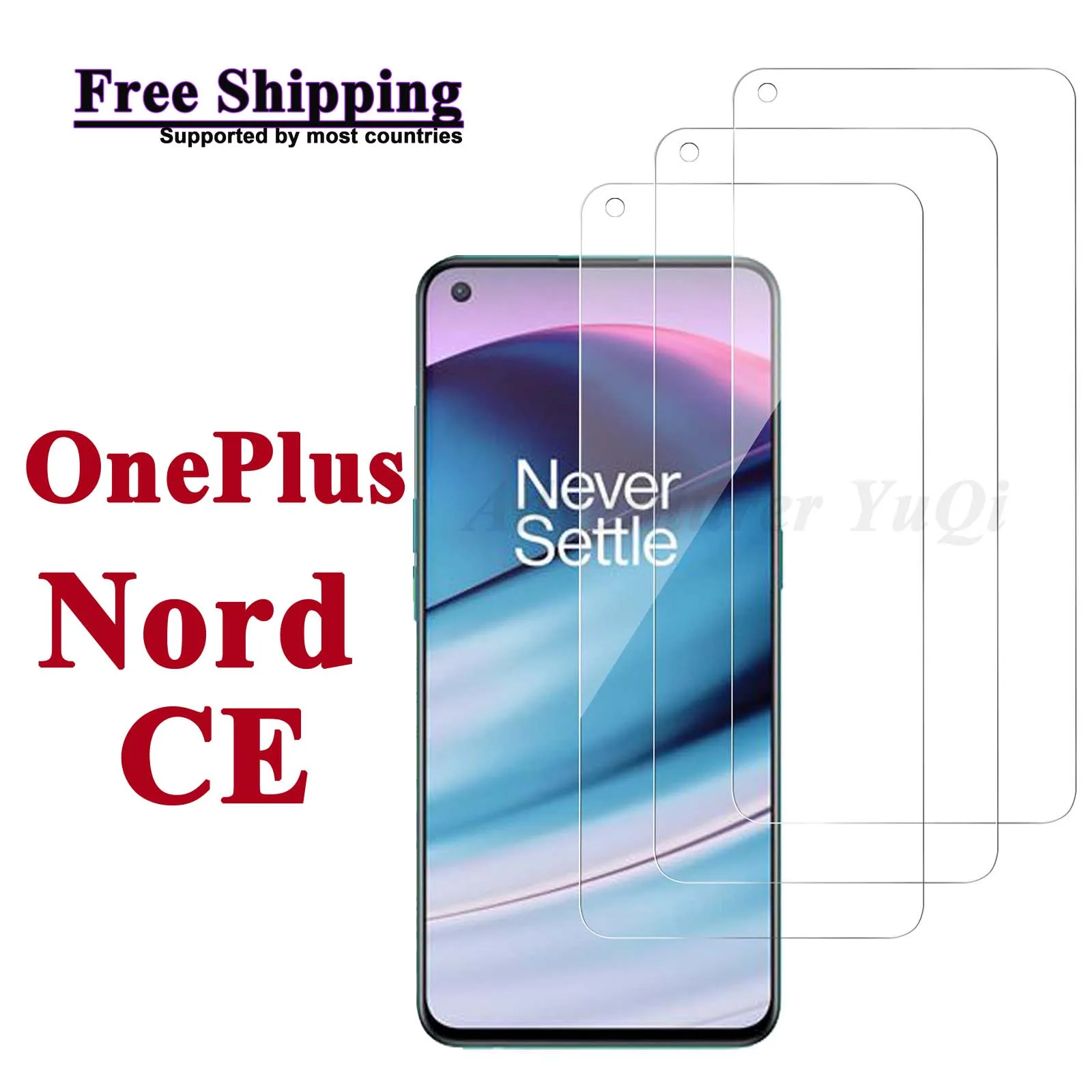 

Screen Protector For OnePlus Nord CE 5G, Tempered Glass Free Shipping HD 9H Transparent Ultra Clear Anti Scratch Case Friendly