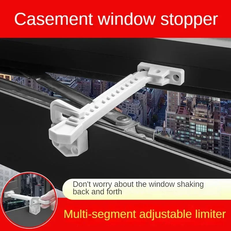Abs Janela Brace com Parafuso Janela Sash Lock Bebê Criança Trava de Segurança Janela Rolha Permanecer Pegar Limitador Blocker Fixador Artefato