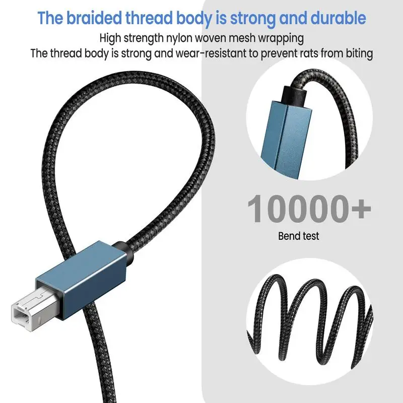 USB Printer Cable High-Speed A To B Cord Compatible With Camera Scanner Fax Machine Piano Universal Keyboard Accessories images - 6