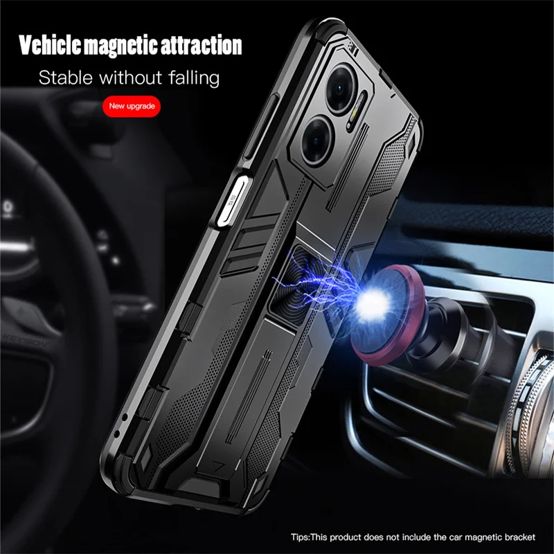 Shockproof Armor Case with Magnetic Holder - Durable Hard PC Phone Cover