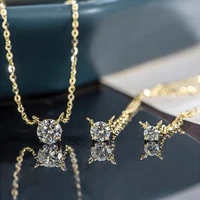 Anziw Moissanite Solitaire Necklace – 1CT/2CT/3CT, 925 Silver