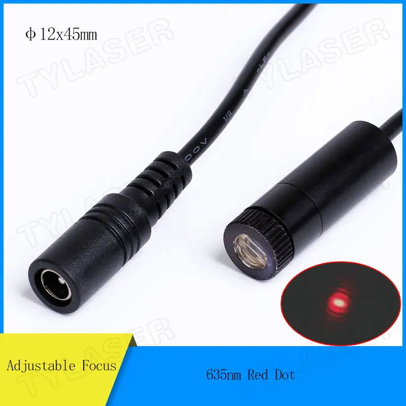 

D12X45mm Adjustable Focus 635nm Red Dot 10mW 30mW 50mW 100mW 150mW 200mW Laser Diode Module Industrial Grade ACC Driver TYLASERS