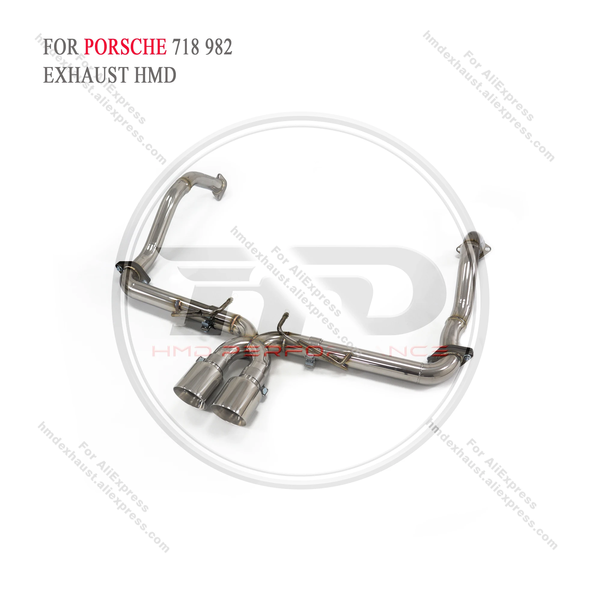 HMD Exhaust System Stainless Steel Performance Catback for Porsche 718 Cayman Boxster 982 2.0T 2.5T Without Valve Straight Pipe