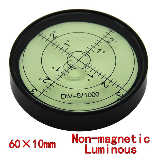 magnetic spirit levelmetal horizontal bubble high precision level bubble round levelmagnetic spirit 60*10mm Luminous