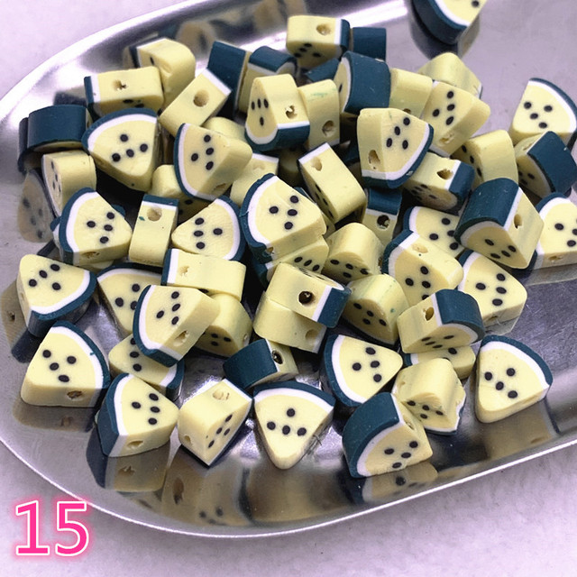 10mm Color Fruit Beads Polymer Clay Beads Polymer Clay Spacer Loose Beads for Jewelry Making DIY Bracelet Accessories