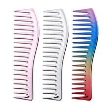 

Electroplating Hairdressing Comb Scalp Massage Hair Brush Large Wide Tooth Comb Haircut Tool Salon Barber Combs