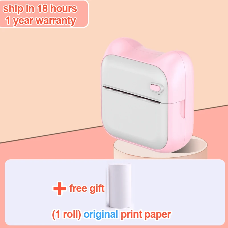 mini inkless printer Portable Thermal Printer Mini Printer Paper Photo Pocket Printer 57mm Printing Wireless BT 203dpi Android IOS Thermal Printers mini photo printer for mobile Printers