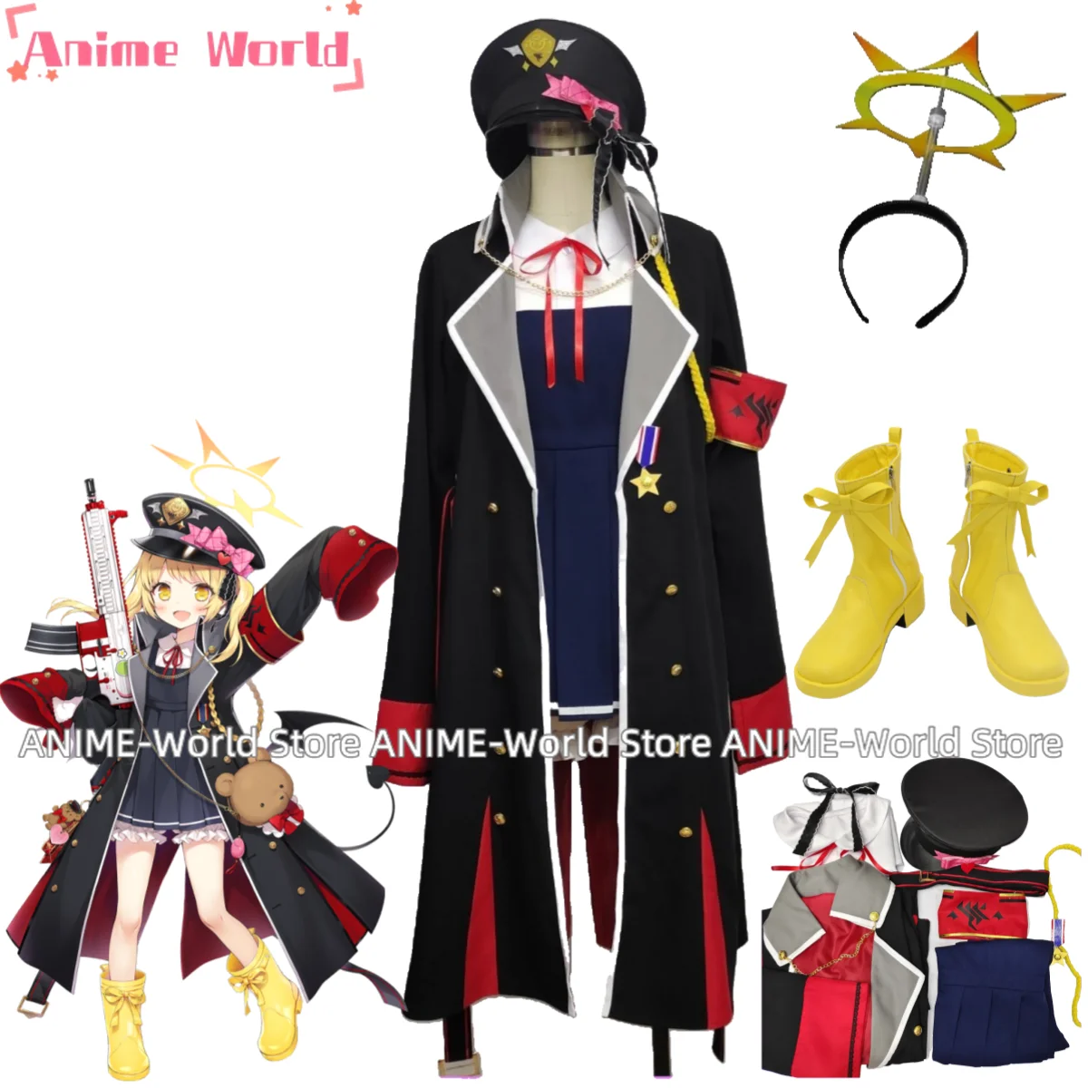 

《Custom Size》Blue Archive IJN Ibuki Game Suit Gorgeous Military Uniform Cosplay Costume Halloween Carnival Party Shoes Aura