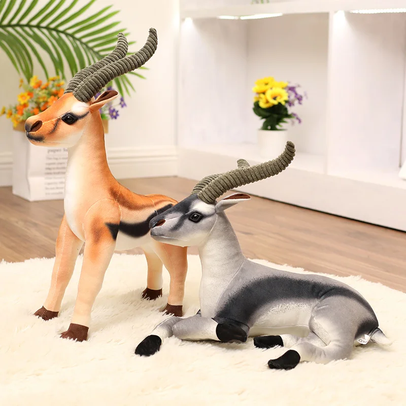 Lifelike Kawaii Goat Antelope Plush Toys Stuffed Animal Simulation Real Life Rock Sheep Doll Early Education Prop Kids Gift Deco lou reed rock n roll animal remas