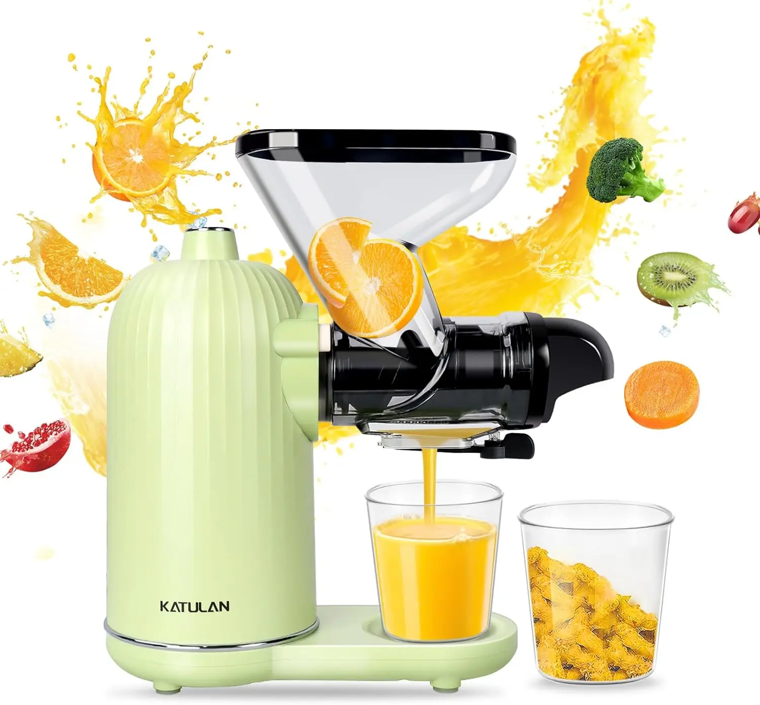 

Slow Juicer, Cold Press Juicer Machines with Auto-adjustable Speed for Nutrient & Vitamin Dense Fruits and Vegetables, Easy Eye