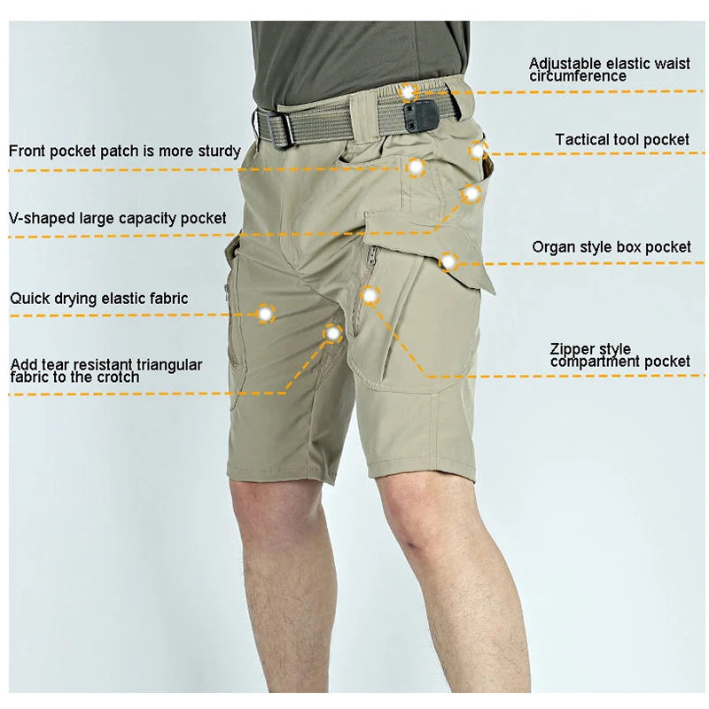 TRVLWEGO Men's Tactical Cargo Shorts Quick Dry Hiking Work Pants with Multi Pockets Leisure Travel Fishing Shorts 3