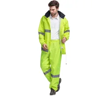 Waterproof Reflective Rainsuit Yellow/Green Jacket and Trouser