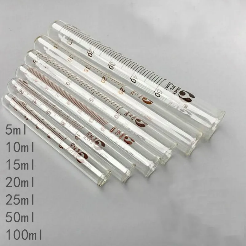 

1pcs 2pcs 4pcs 5pcs 5/10/15/20/25/50/100ml Lab Clear Glass Graduation Round Bottom Glass Test Tube