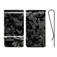 Wholesale Black Real Forged Carbon Fiber Money Clip RIFD Slim Card Holder Wallet for Men Women 1