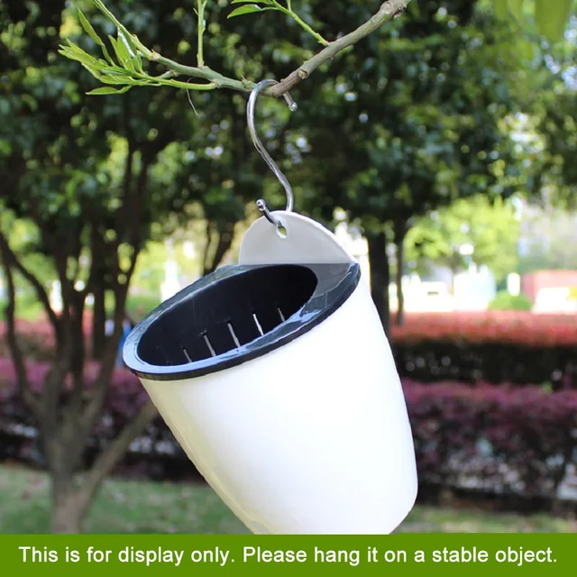 Abszorpció Függő Virágcserepek Műanyag Ovális Formájú Auto Öntözés Virág Edény Beltéri Kültéri Erkély Kerítés Falfüggő Ültetvényes - Image 2