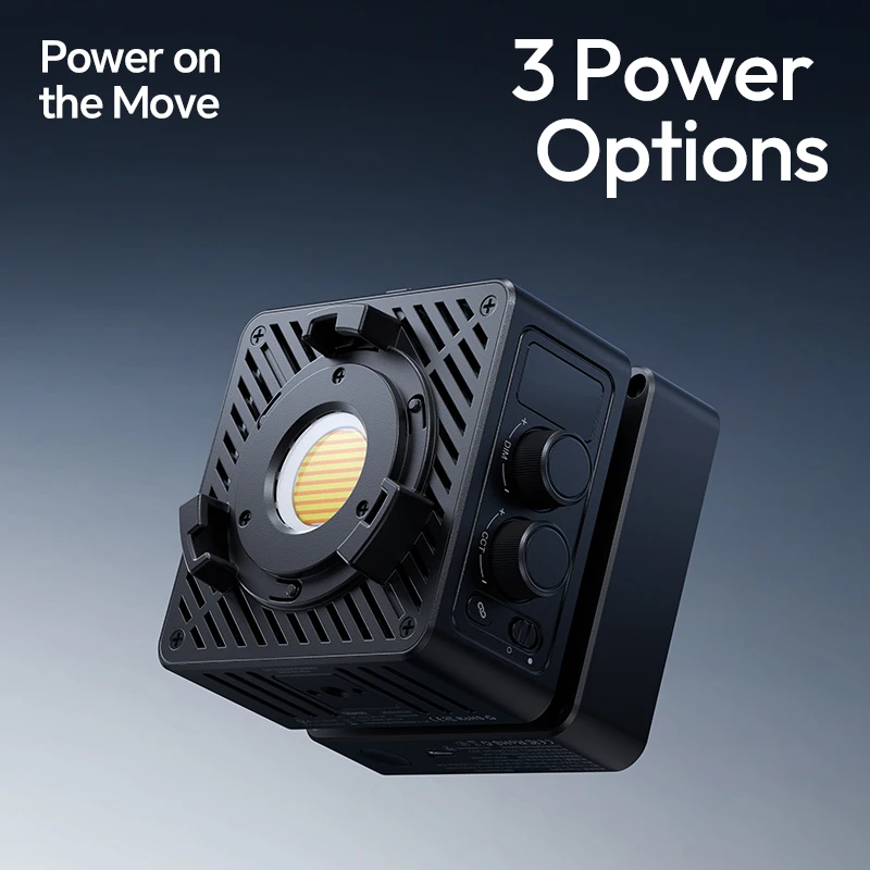 Ulanzi EC65 65W Cube Light 2700K-6500K 3 Power Option for Video Production Portrait Photography with DC Power Adapter PD Charger