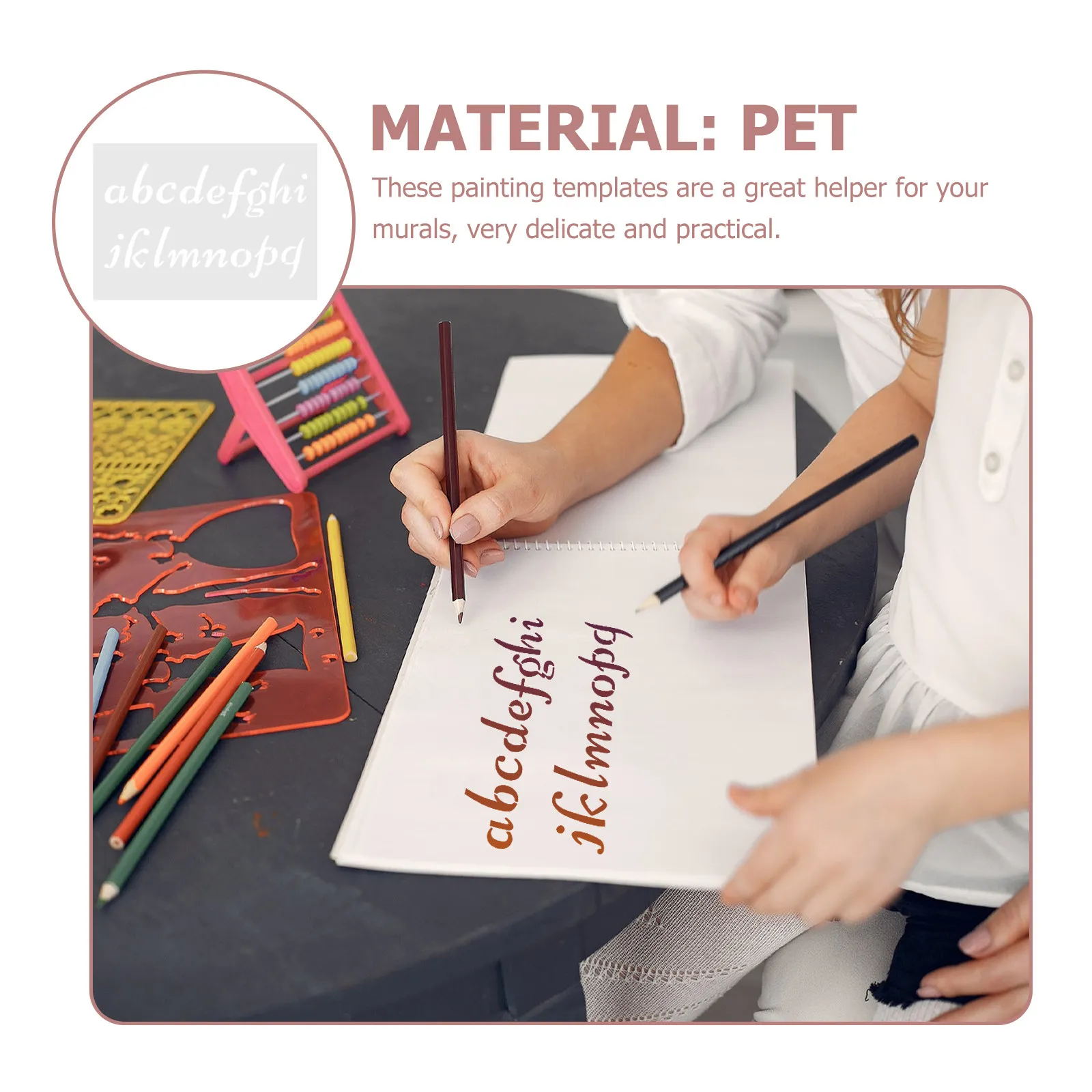 40Pcs 벽 드로잉 템플릿 DIY 수공예품을위한 편지 스텐실 홈 장식 재사용 가능한 스프레이 스텐실 중공 스텐실