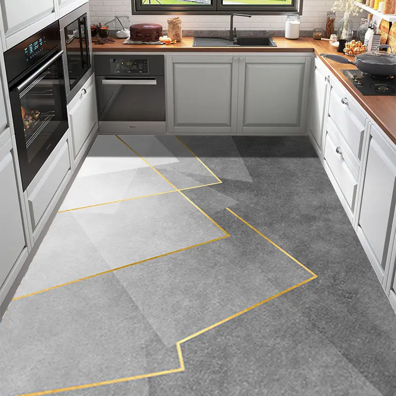 Kitchen Floor Mat Anti Slip and Oil Proof Carpet Absorbent Scrubbable Carpet Wash Free and Dirt Resistant Household Floor Mats 3